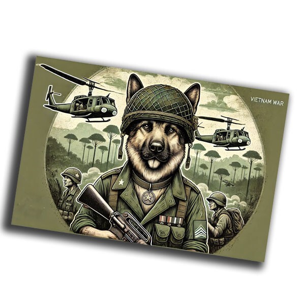 nice vintage military dog Vietnam War retro WW2 Photo Glossy 4*6 in α46