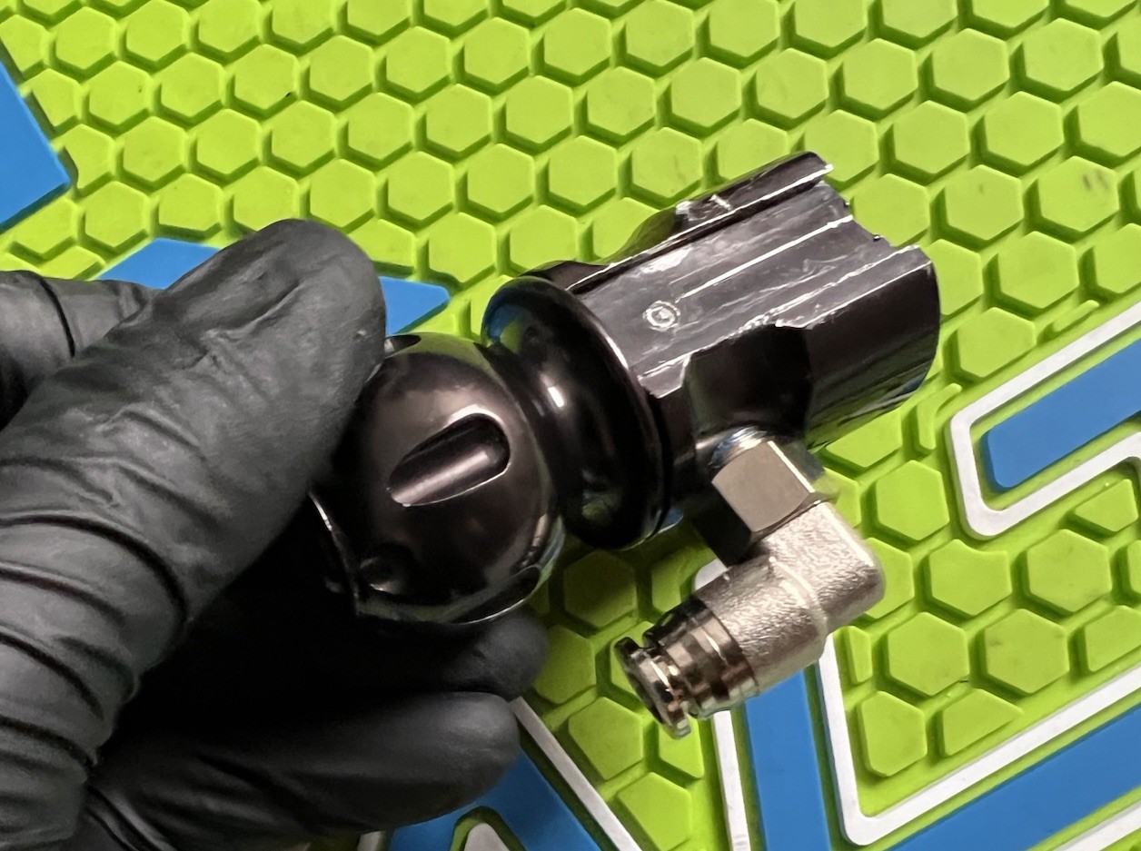 TRINITY PAINTBALL DOVETAIL ON/OFF ASA + MACROLINE FITTING - GLOSS BLACK