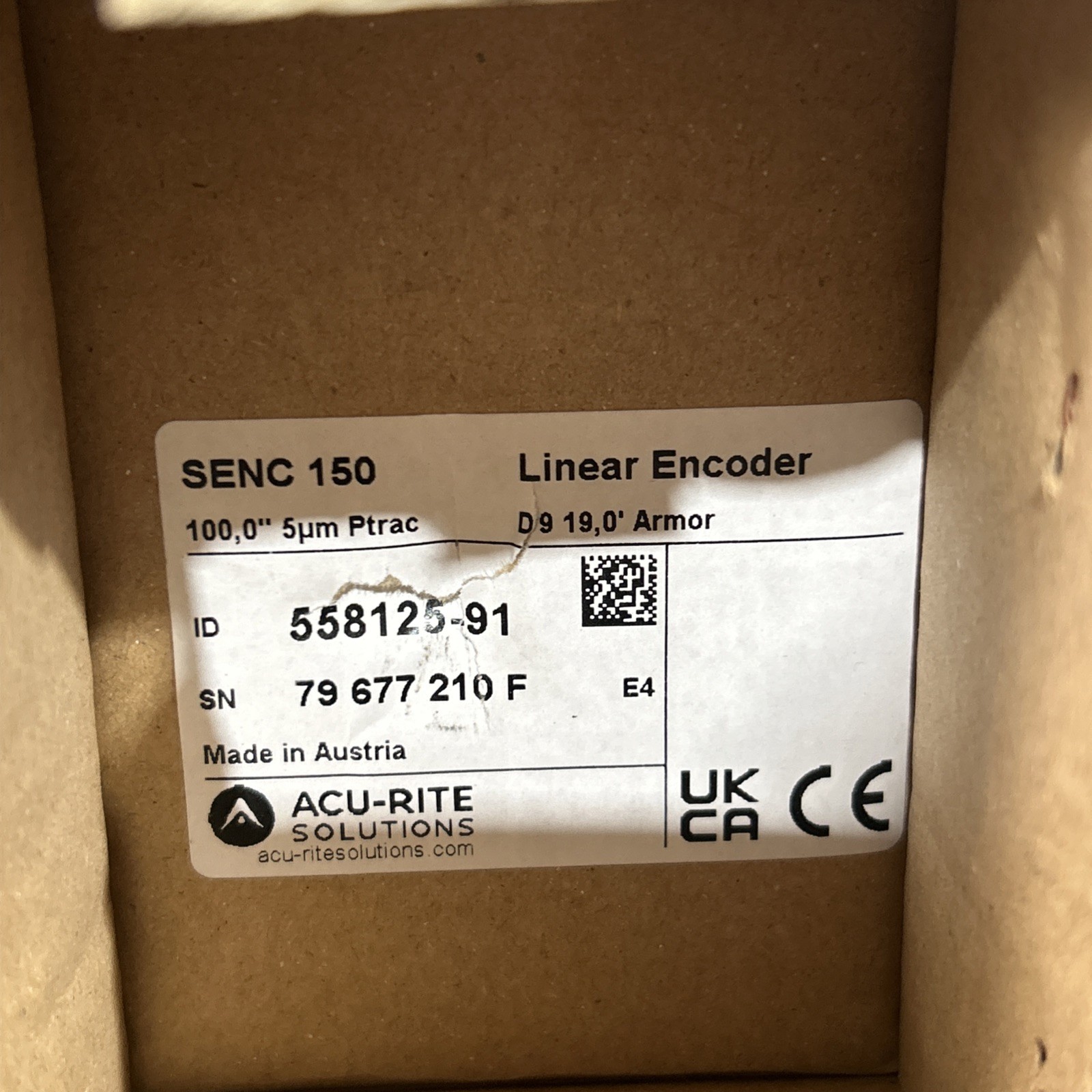 Acu-rite Linear Encoder. Senc 150. 100” Scale 558125-91. 19’ Armor