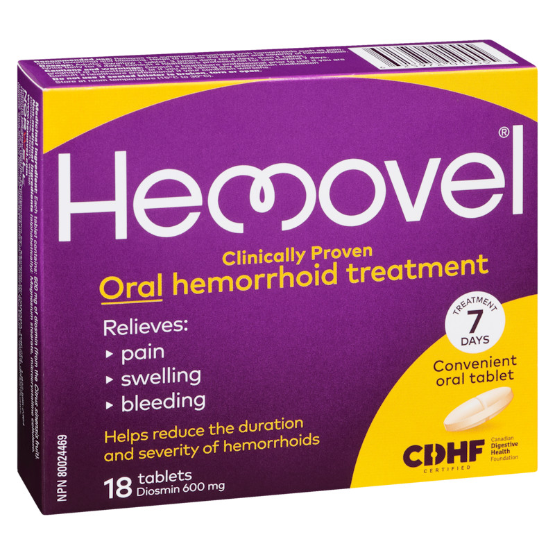 Hemovel Oral Treatment of Hemorrhoids (18 Tablets) - FROM CANADA