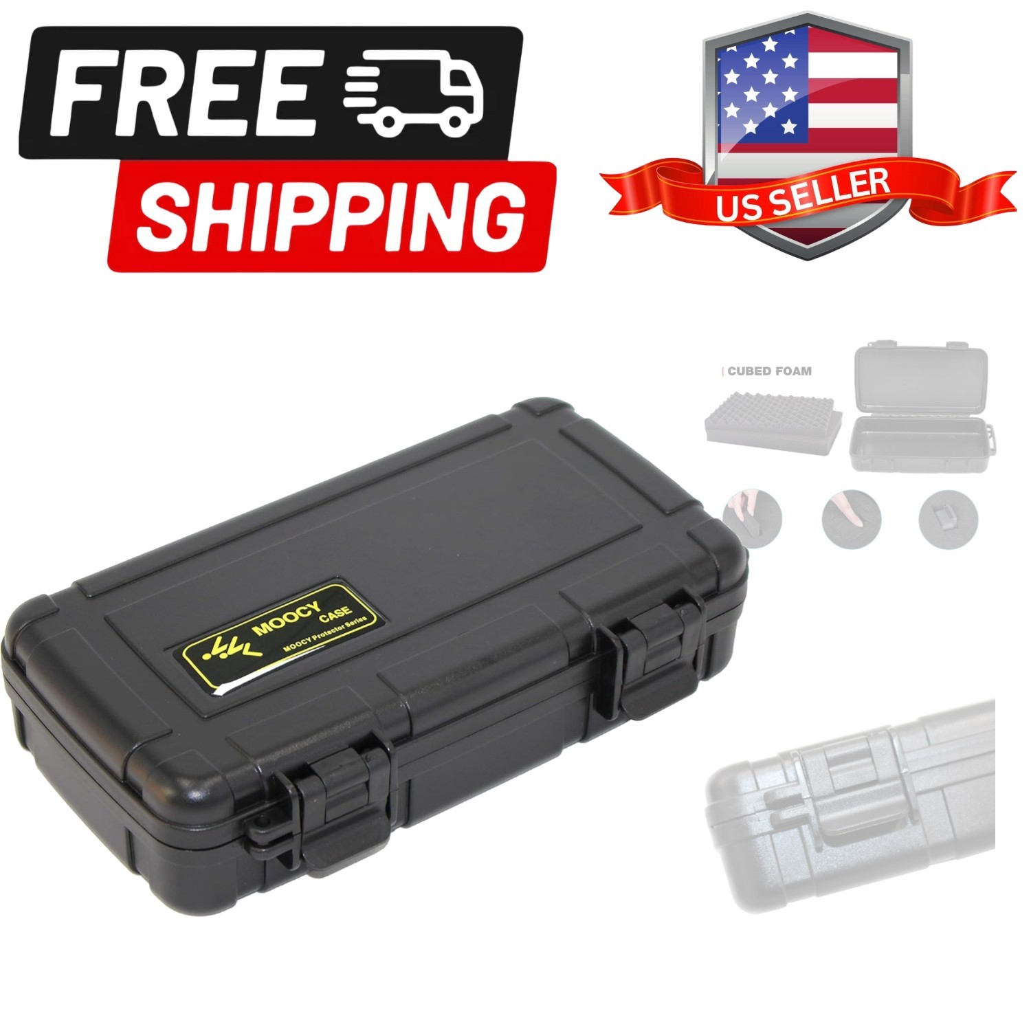 8" Small Hard Case with Pluck Foam Insert, 8.6 x 4.9 x 1.9 Inch - Protective ...