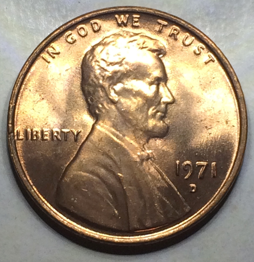 1971 D Lincoln Cent BU Red- Spike Head- Unlisted