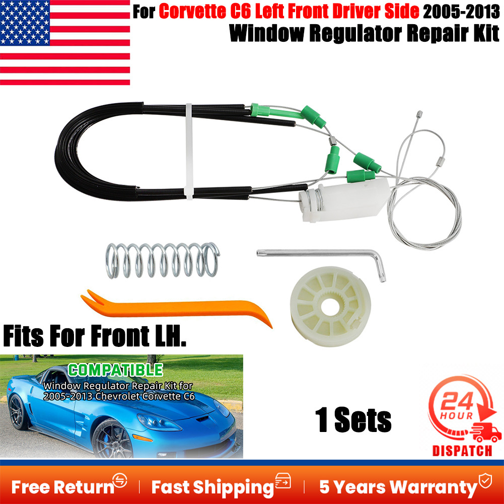 US Window Regulator Repair Kit Left Front Driver Side For 2005-2013 Corvette C6