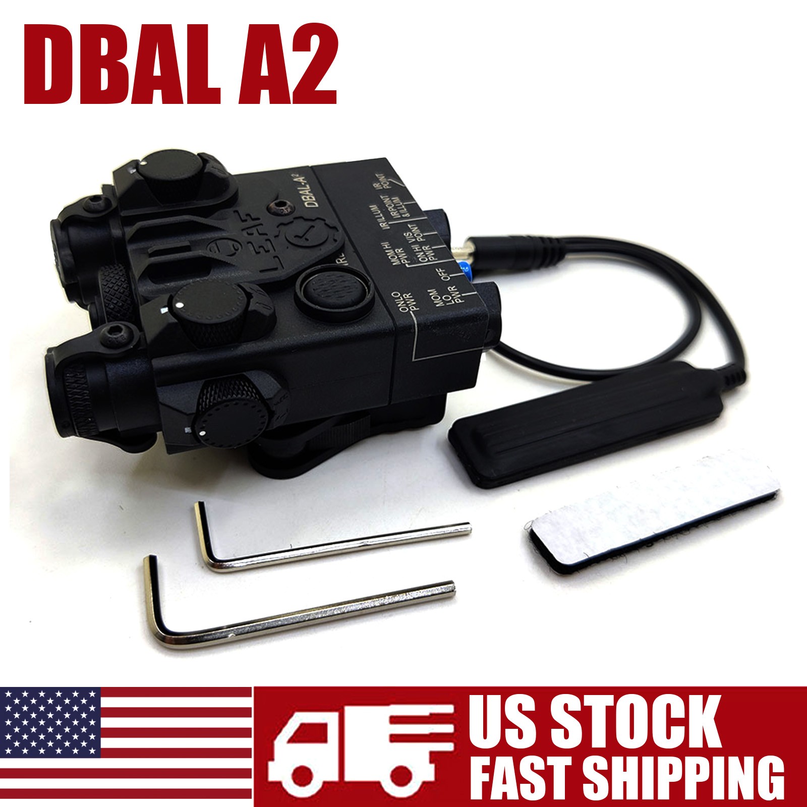 DBAL-A2 Tactical Laser Sight Red Green Laser + Strobe Light + LED Flashlight US