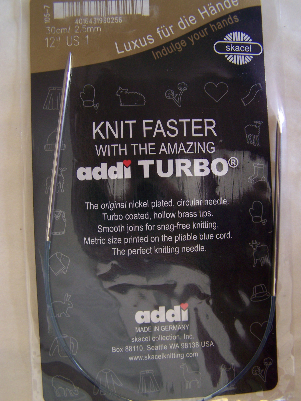 Addi TURBO Circular Knitting Needles 12" Selected Sizes