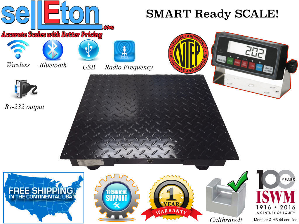 New NTEP 2500 lb / 0.5 lb 2'x2' Heavy Duty Floor Scale / industrial / warehouse