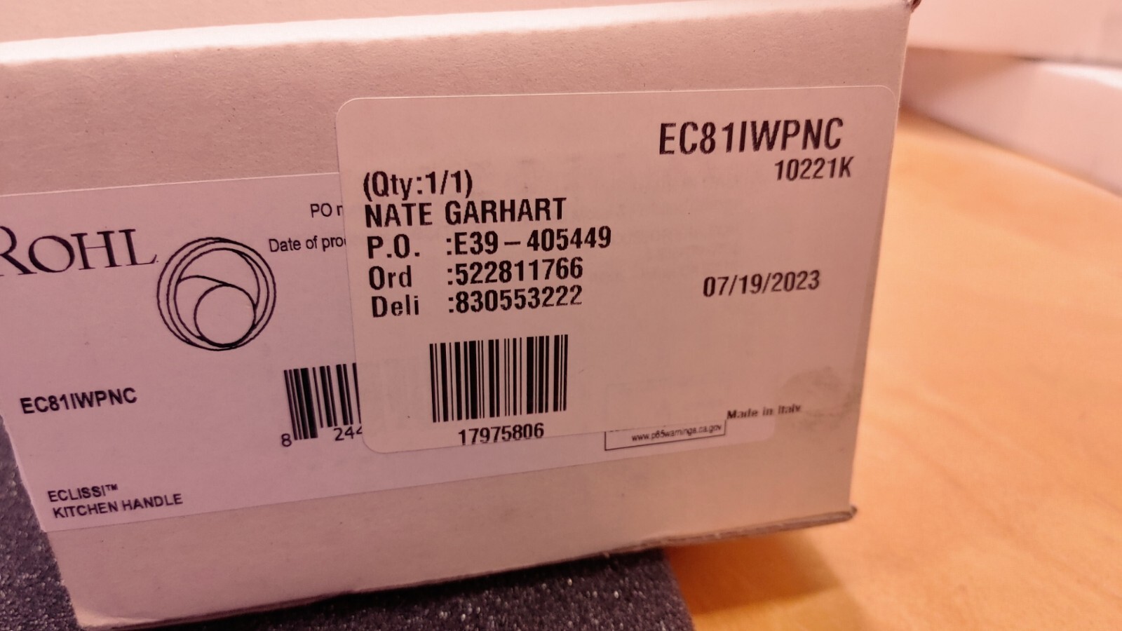 Rohl Eclissi Wheel Handle EC81IWPNC