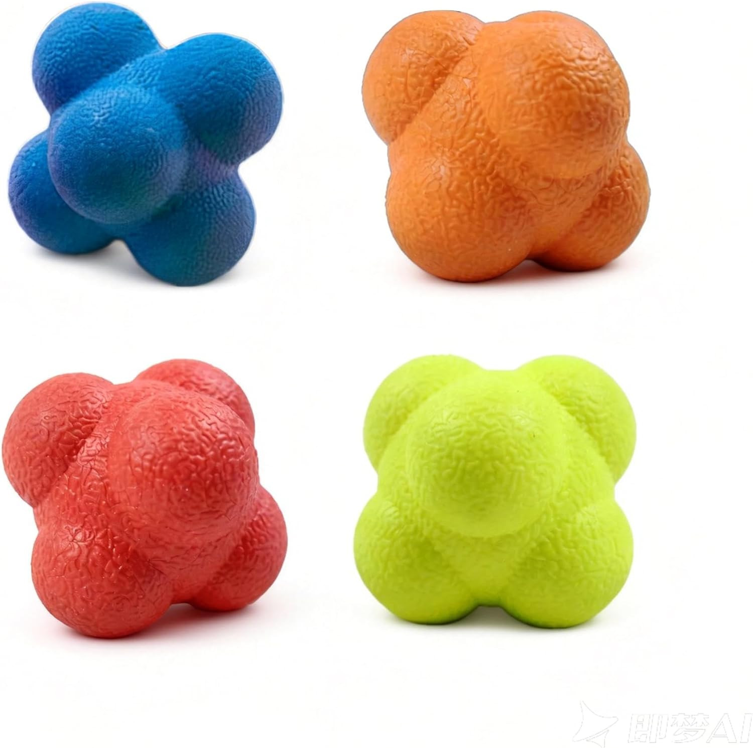 Reaction Balls 4 Pack, 2.8 Inch - Baseball Handball Reflex Training Equipment, H