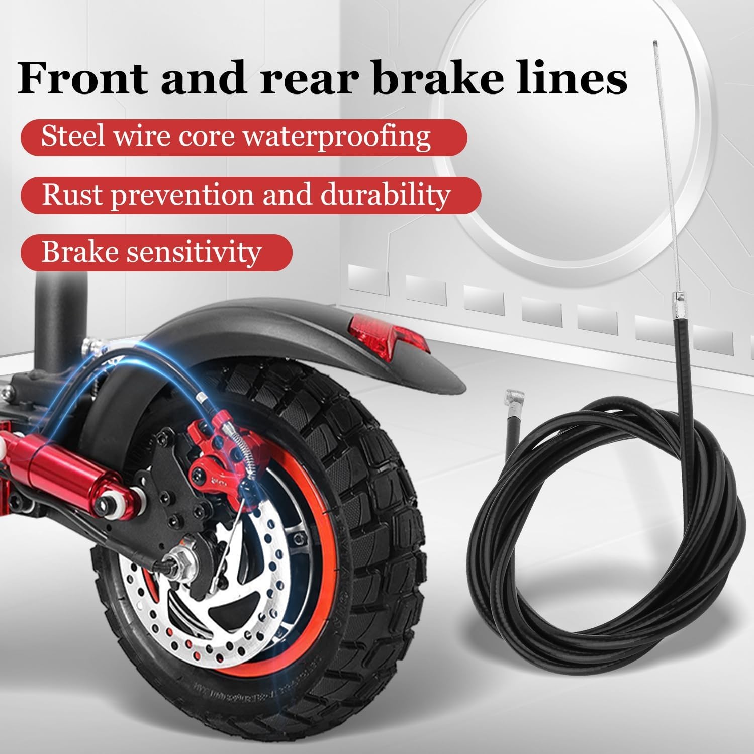 Brake Cable Line Replacemnt Compatible with M4 / M4 Pro Electric ScooterColor: