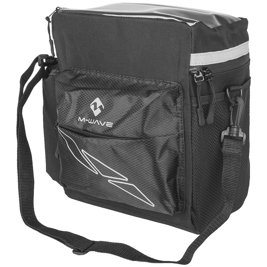 M-Wave Utrecht 10L Travel Handlebar Bag with Reflective Stripes & Transparent