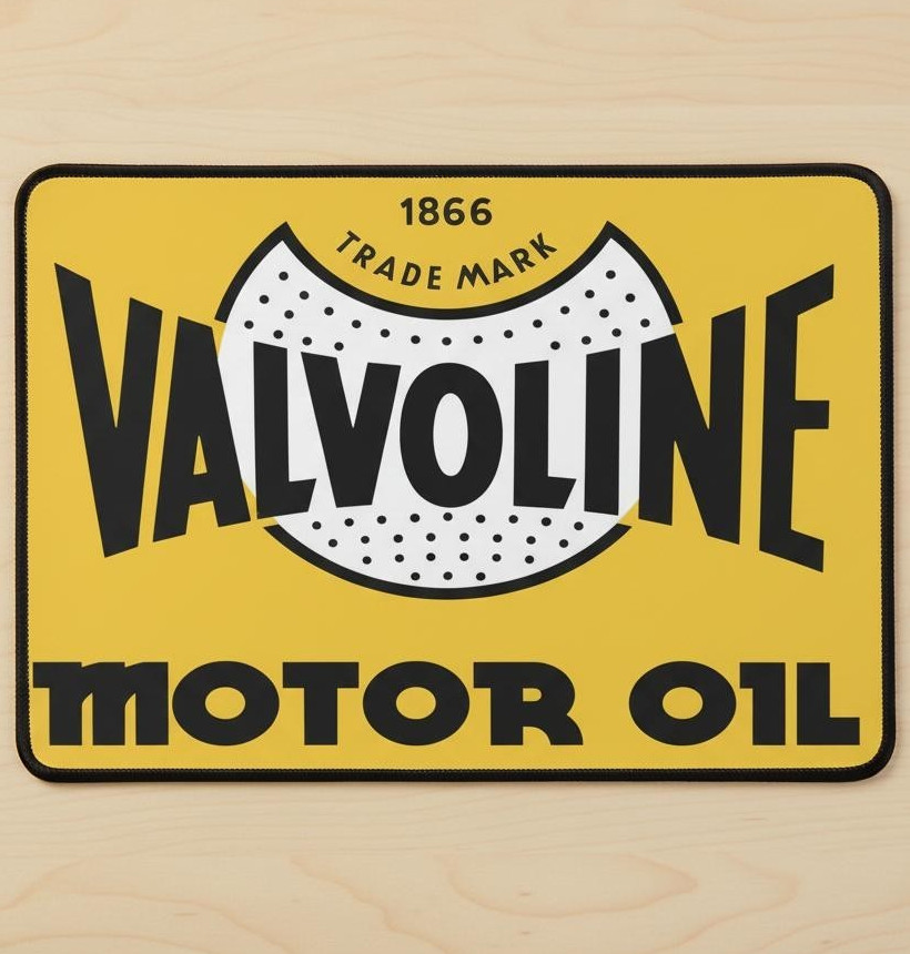 Valvoline Motor Oil 9.5 x 8 Mouse Pad With Anti-Slip Rubber Backing Made In USA