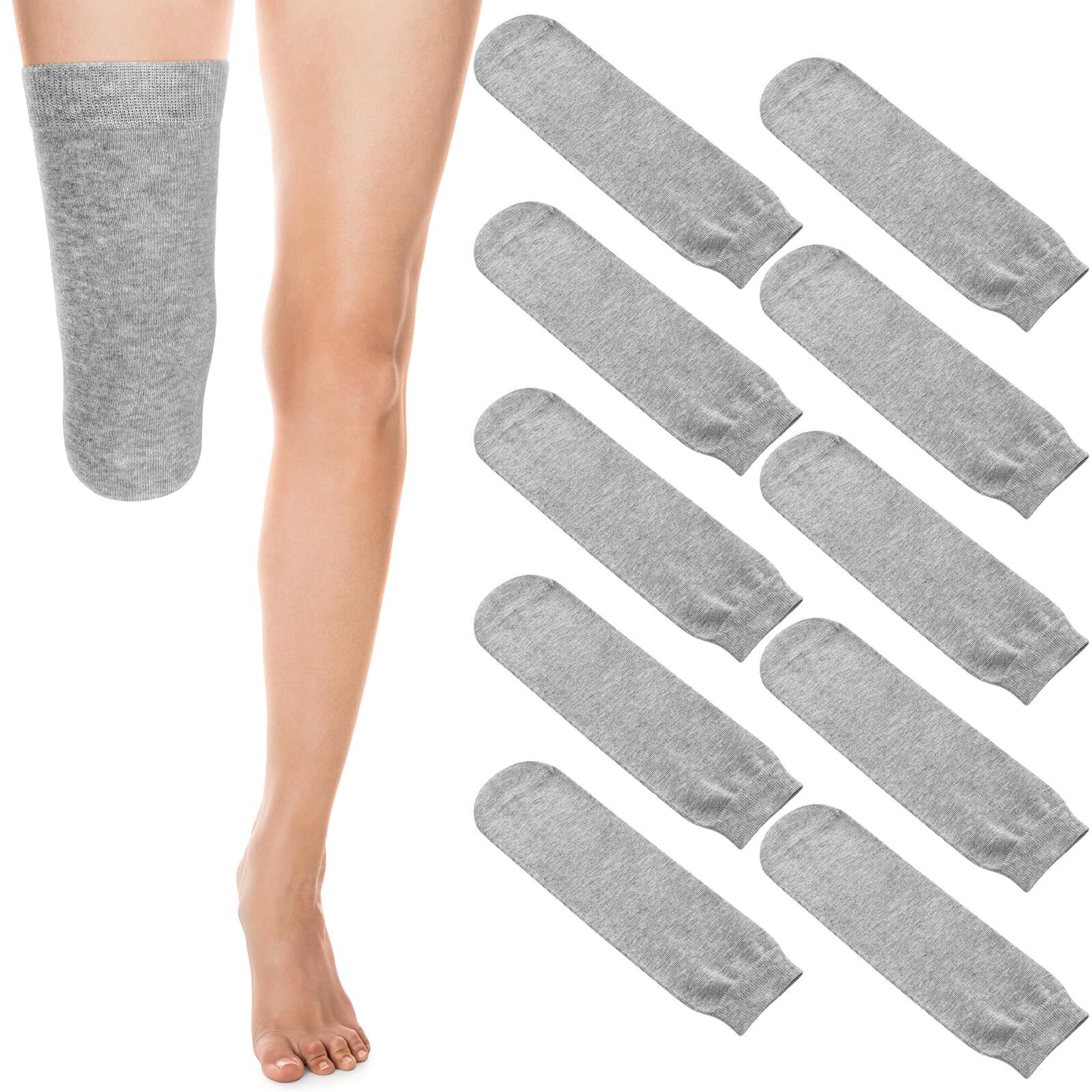 Prosthetic Socks for Men - 10 pcs Gray Cotton Socks for Amputee Comfort Healt...