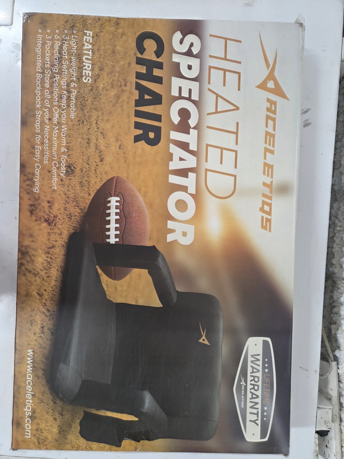 ACELETIQS Heated Stadium Seats for Bleachers with Back Support – USB Battery