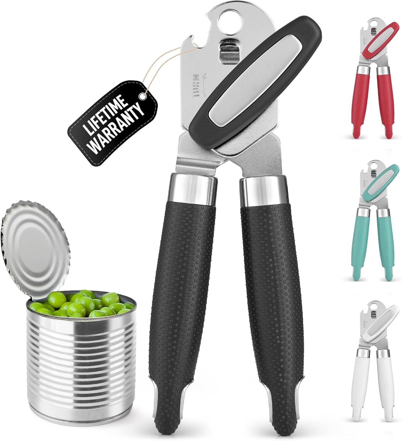 Heavy Duty Stainless Steel Can Opener Manual with Large Bottle Opener - Manua...