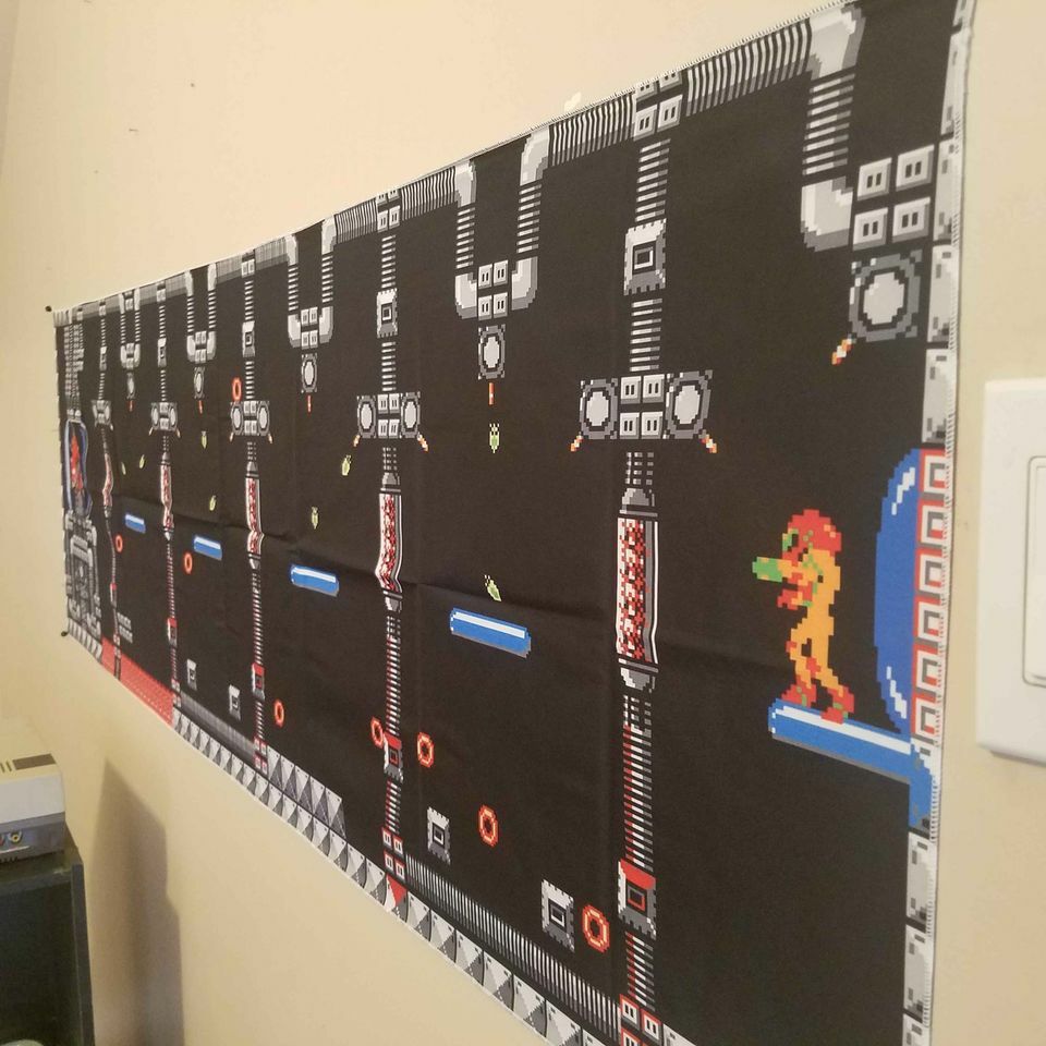 5 foot long Metroid tapestry Mother Brains Lair - Nintendo Samus vs Mother Brain