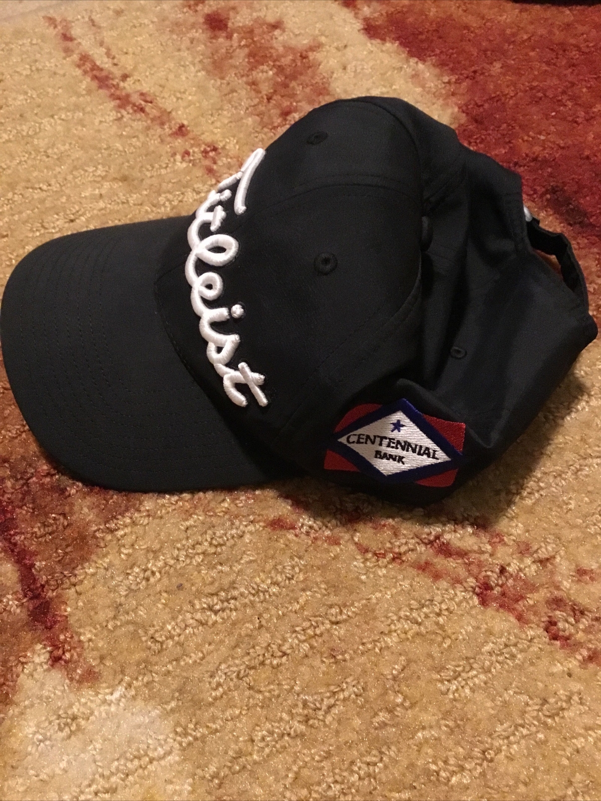 Titleist Strapback Adjustable Strap Hat Golf Black Centennial Bank Russellville