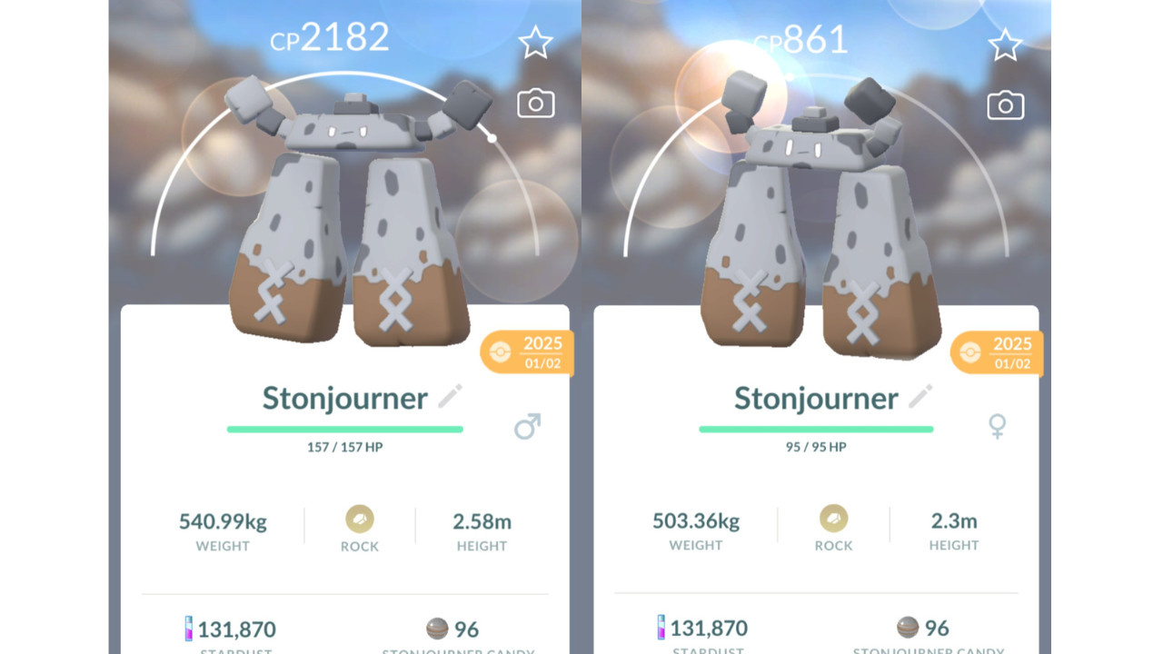 👍Non Shiny Stonjourner (Non Dazzling Humanolite) Pokemon GO✌ Exchange