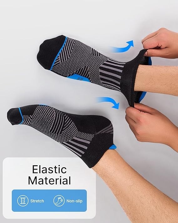 Mens Bamboo Ankle Socks with Heel Tab Low Cut Thin Athletic Performance 6 pairs