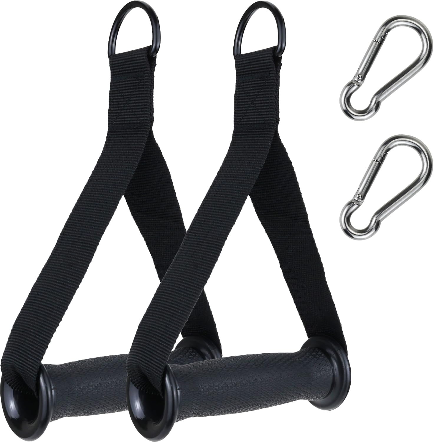 Exercise Handles for Resistance Bands & Cable Machines – Heavy-Duty Black