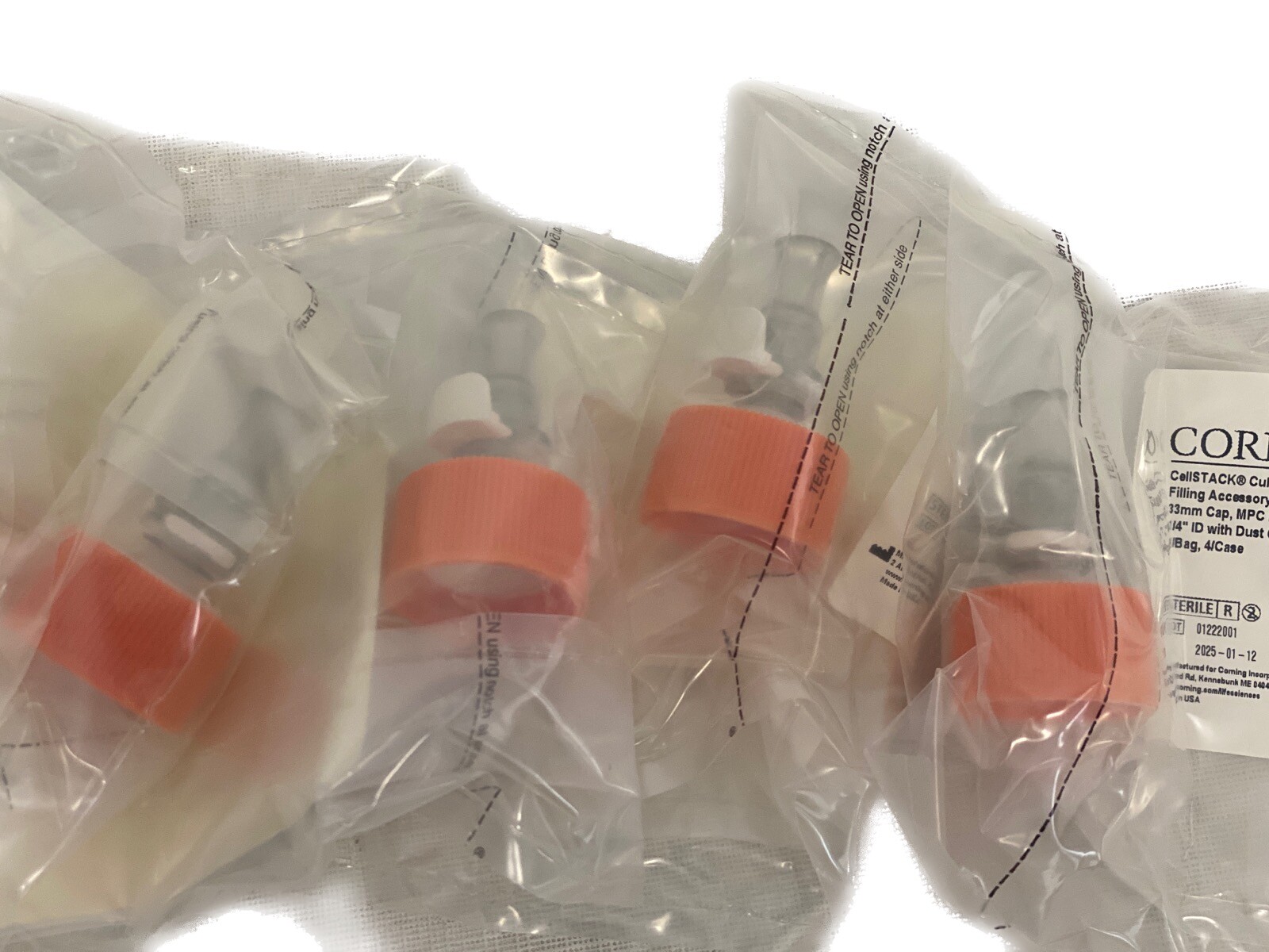 (4/Cs) CORNING CellStack Culture Chamber Filling Cap Accessory 33mm MPC Quick