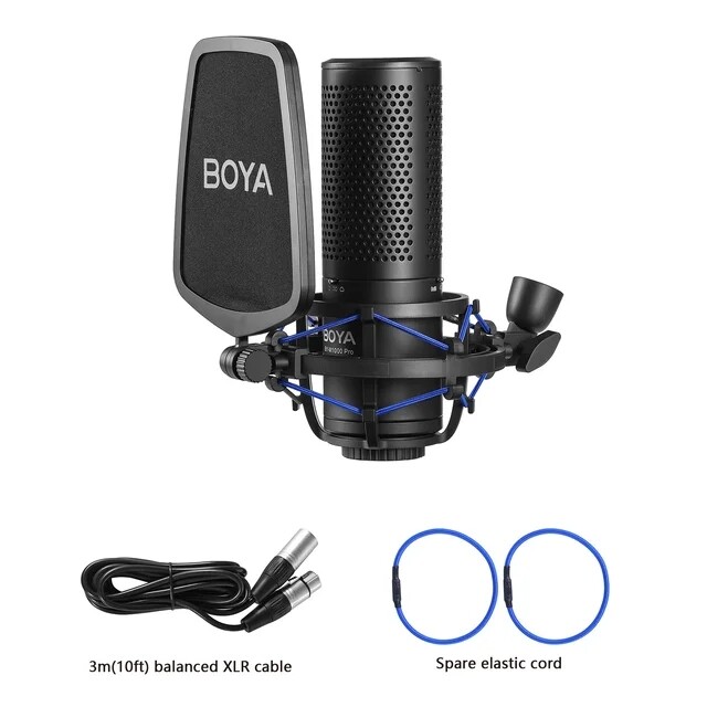 BOYA BY-M1000 PRO Large Diaphragm Condenser Studio Microphone Podcast Recording