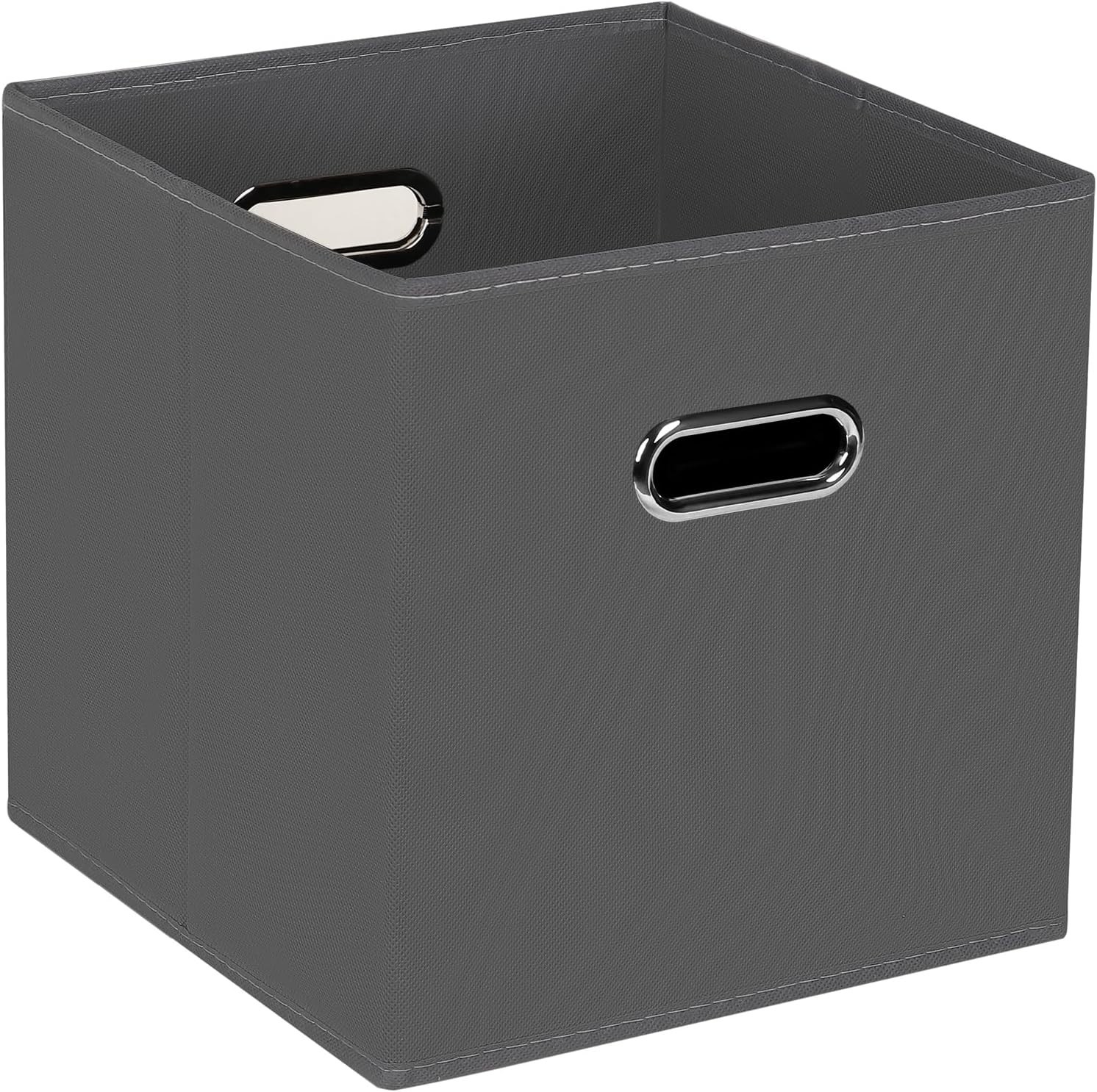 Space-Saving Grey Fabric Bins - Multi-Purpose 11x11x11 Containers with Handles