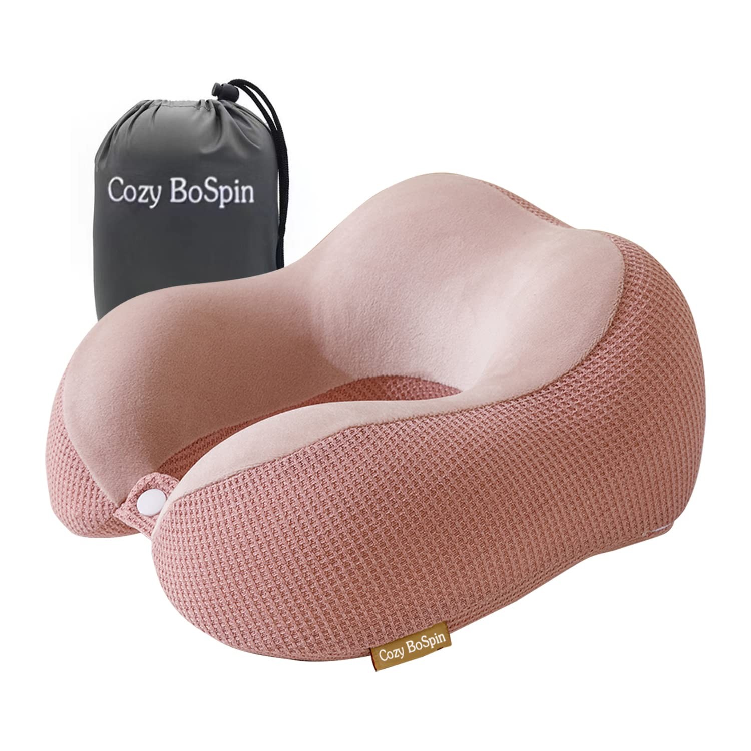 Cozy BoSpin Travel Pillow - Neck for Traveling, Memory Standard, Pink