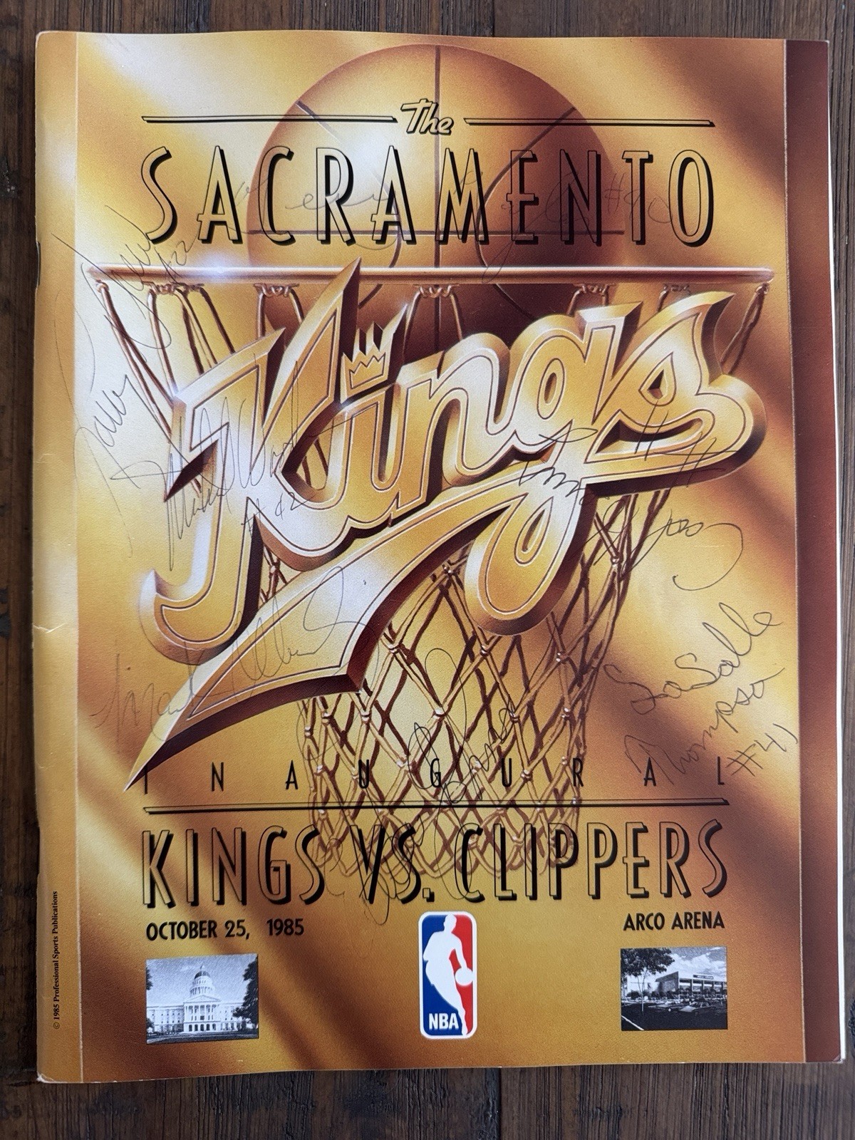 Vintage 1st Ever Sacramento Kings Program With 7 Signatures! Amazing Piece!!