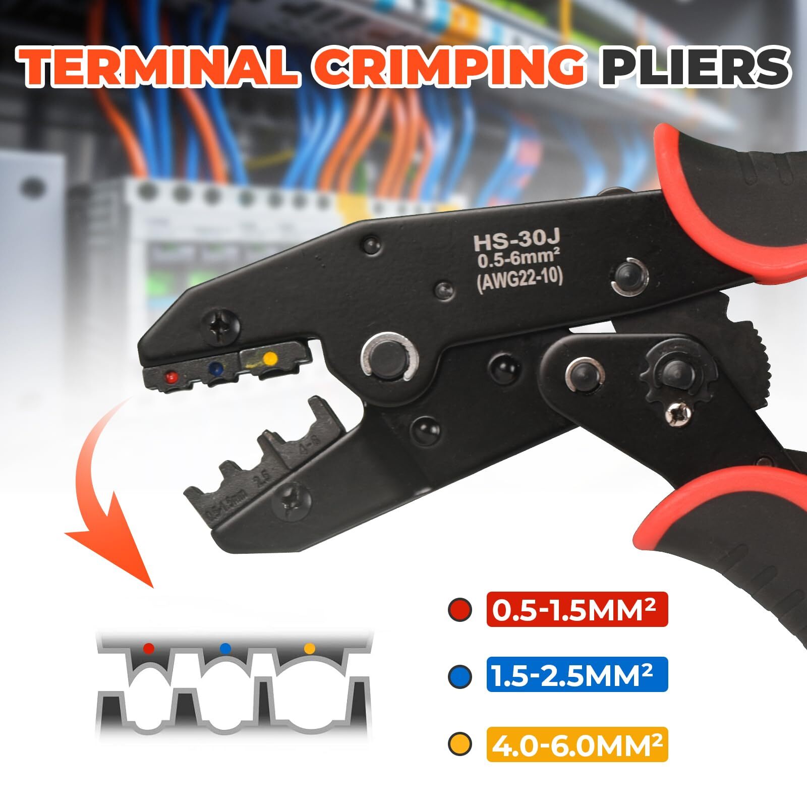 Crimping Tool Insulated Electrical Connectors Ratcheting Wire Crimper