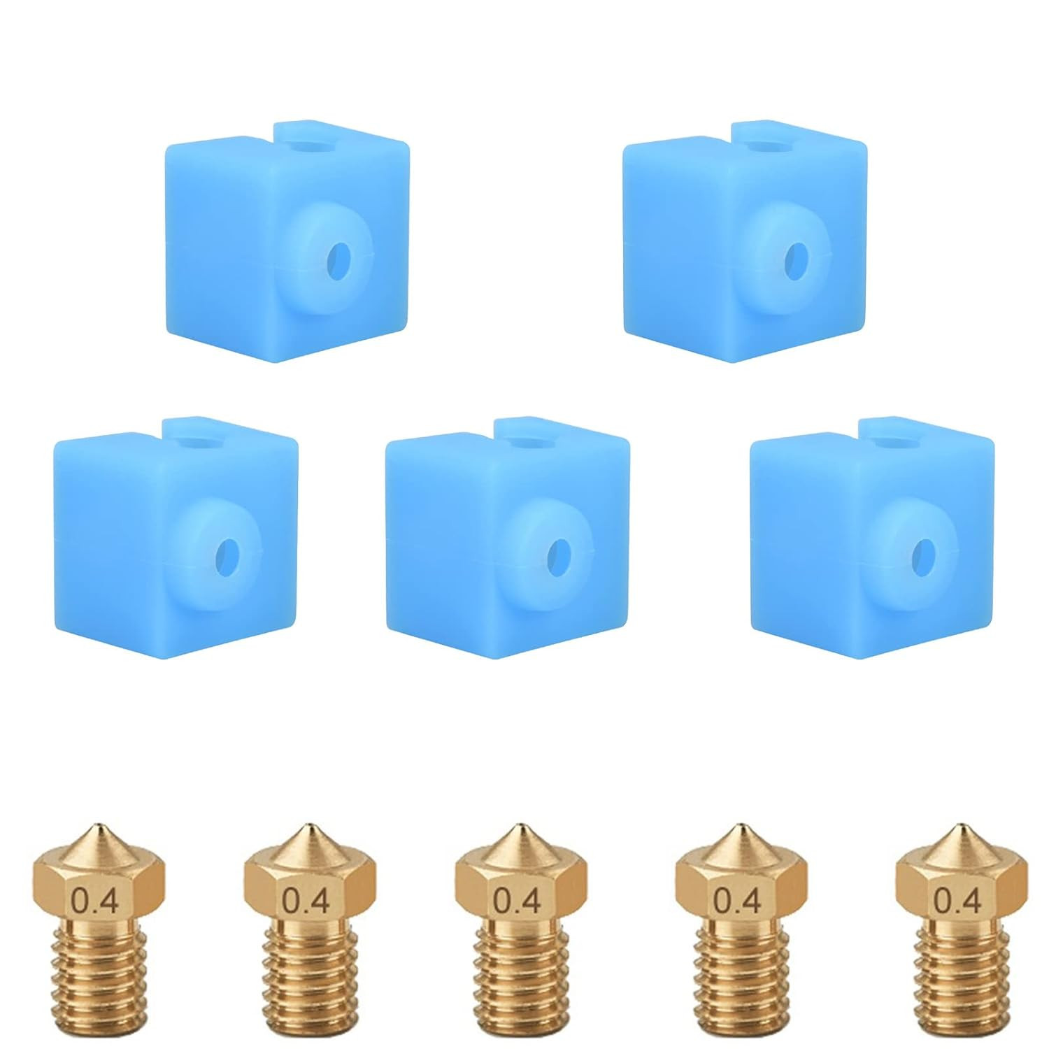 5 PCS Nozzles and Silicone Socks for Anycubic Mega, Kobra, 3D Printer Parts 5PCS