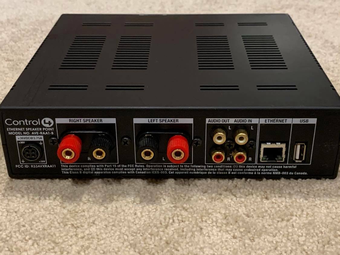 Control4 AVE-RAA1-B Ethernet Speaker Point Amplifier 2 Channel Amp