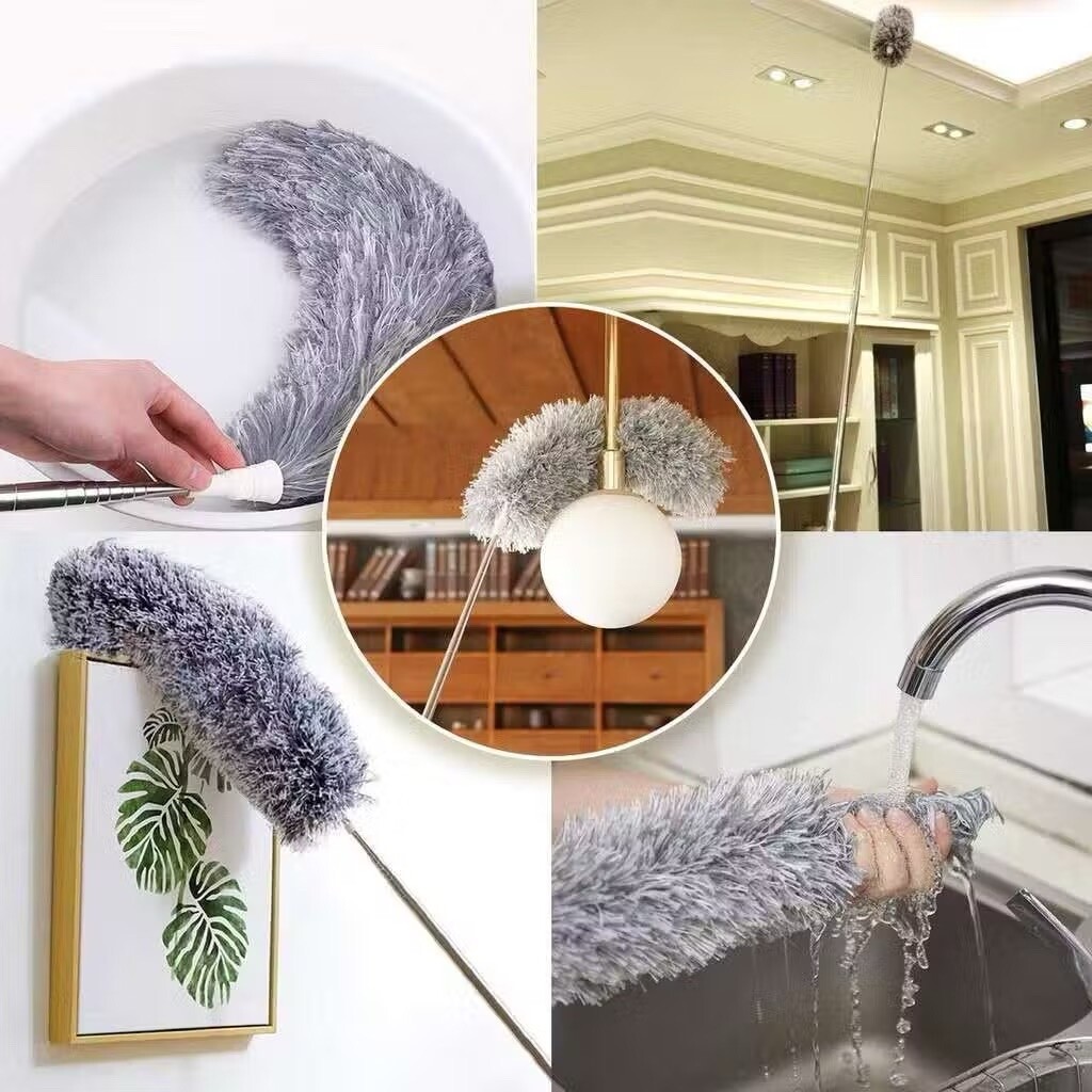 Long Microfiber Duster with Bendable Head and Washable