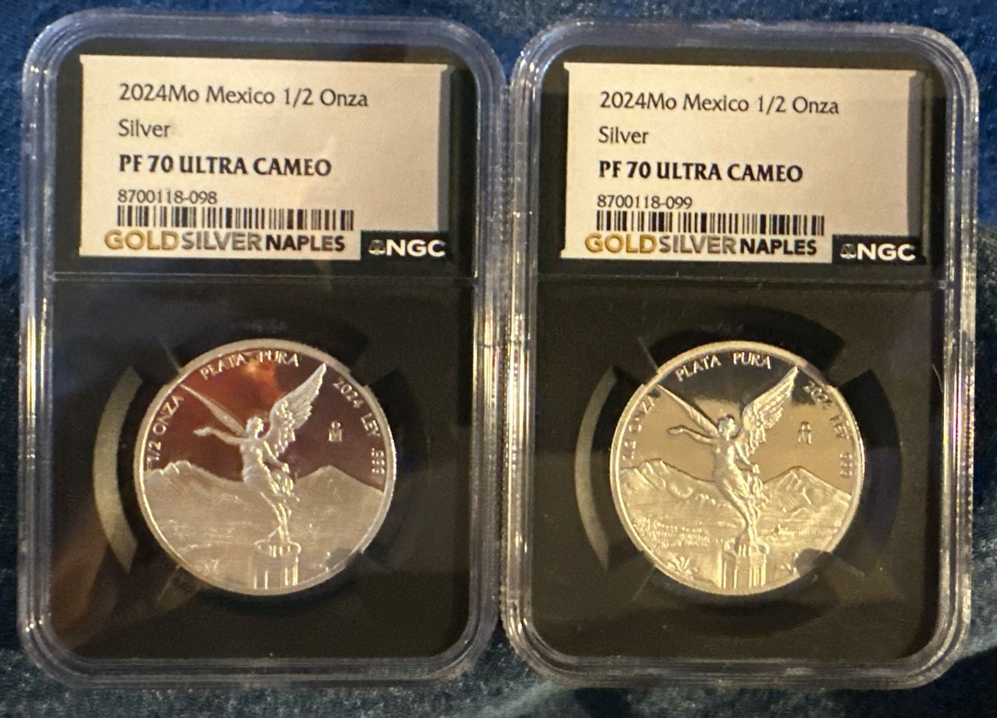2024 MEXICO SILVER 1/2 ONZA NGC PF 70 ULTRA CAMEO X2 Sequential #s