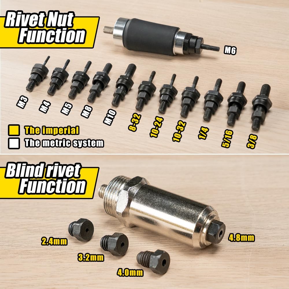 HIFESON Rivet Nut Tool, Electric Drill Adapter & nut Two...
