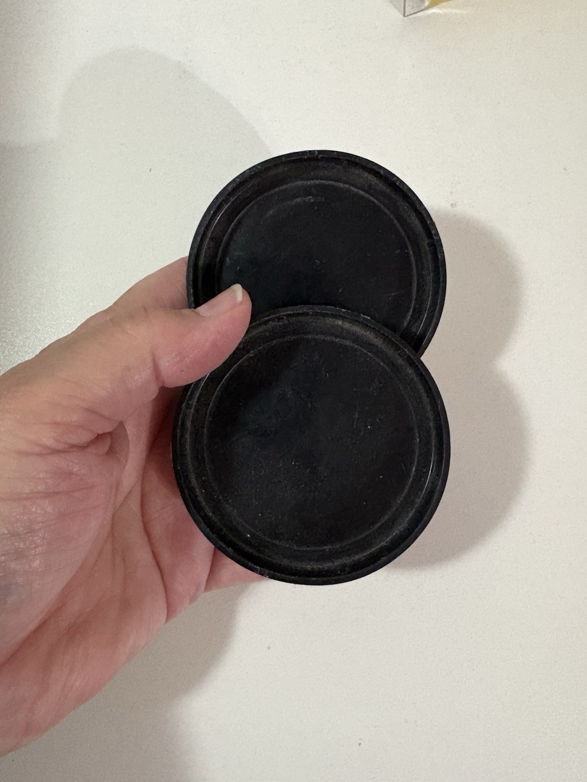 Binocular Lens Covers Black Plastic