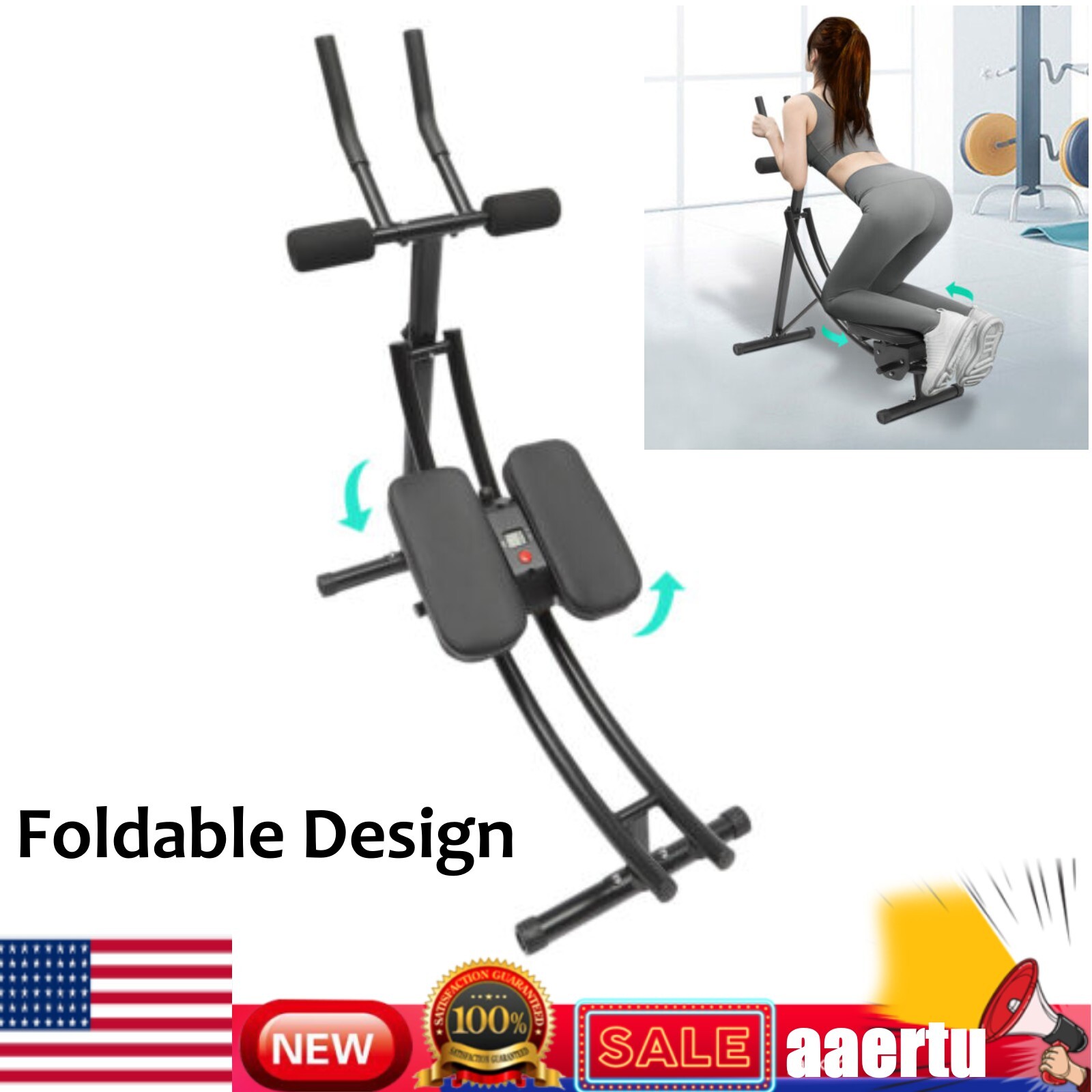 Ab Machine Coaster Abdominal Crunch Trainer for Home Gym Core Workout Equipment