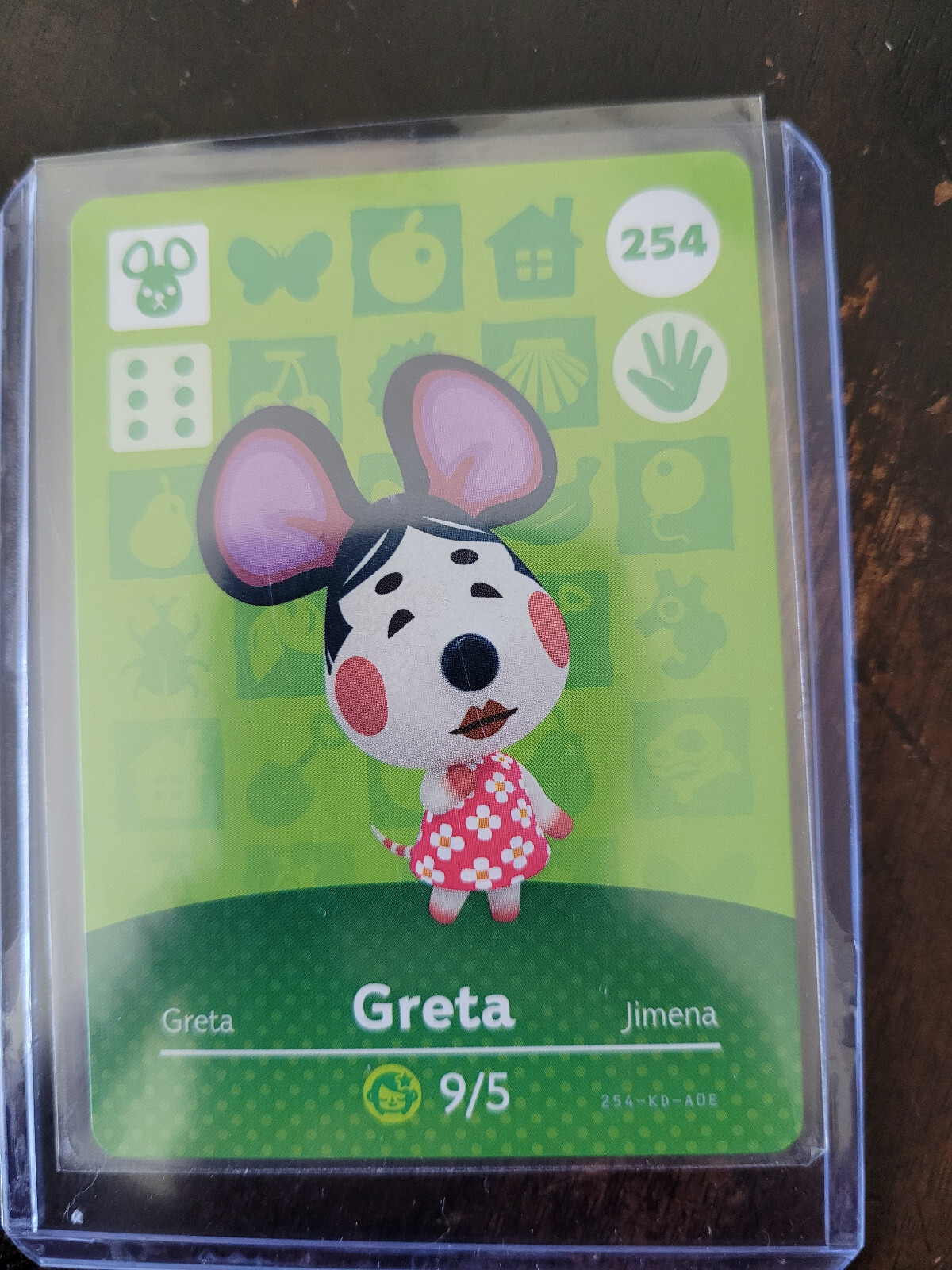 Greta # 254 Animal Crossing Amiibo Card Series 3 Mint!! Never used!