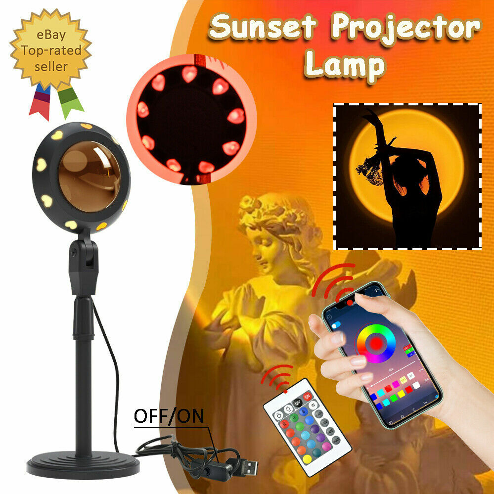 USB Light Remote Control 16 Colors Sunset Love APP LED Romantic Projection Lamp