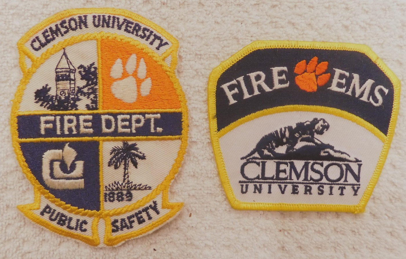 2x Clemson University SC Fire EMS Department & Fire Dept. patches