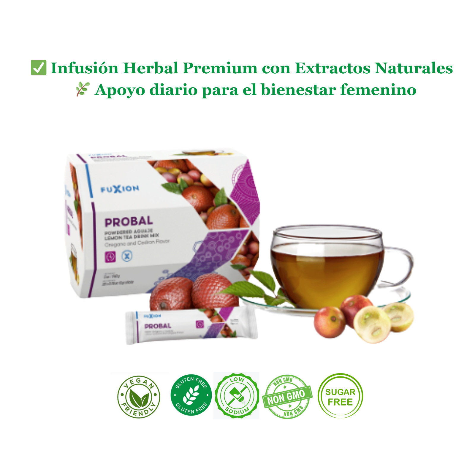FuXion Probal Infusión Herbal Premium con Extractos Naturales – Apoyo Femenino
