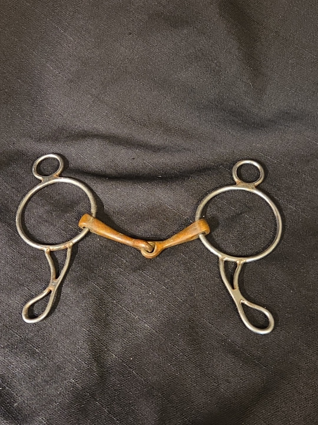 Stainless Steel Wonder Gag Bit   5" Copper Snaffle Mouthpiece  7.5" Shank