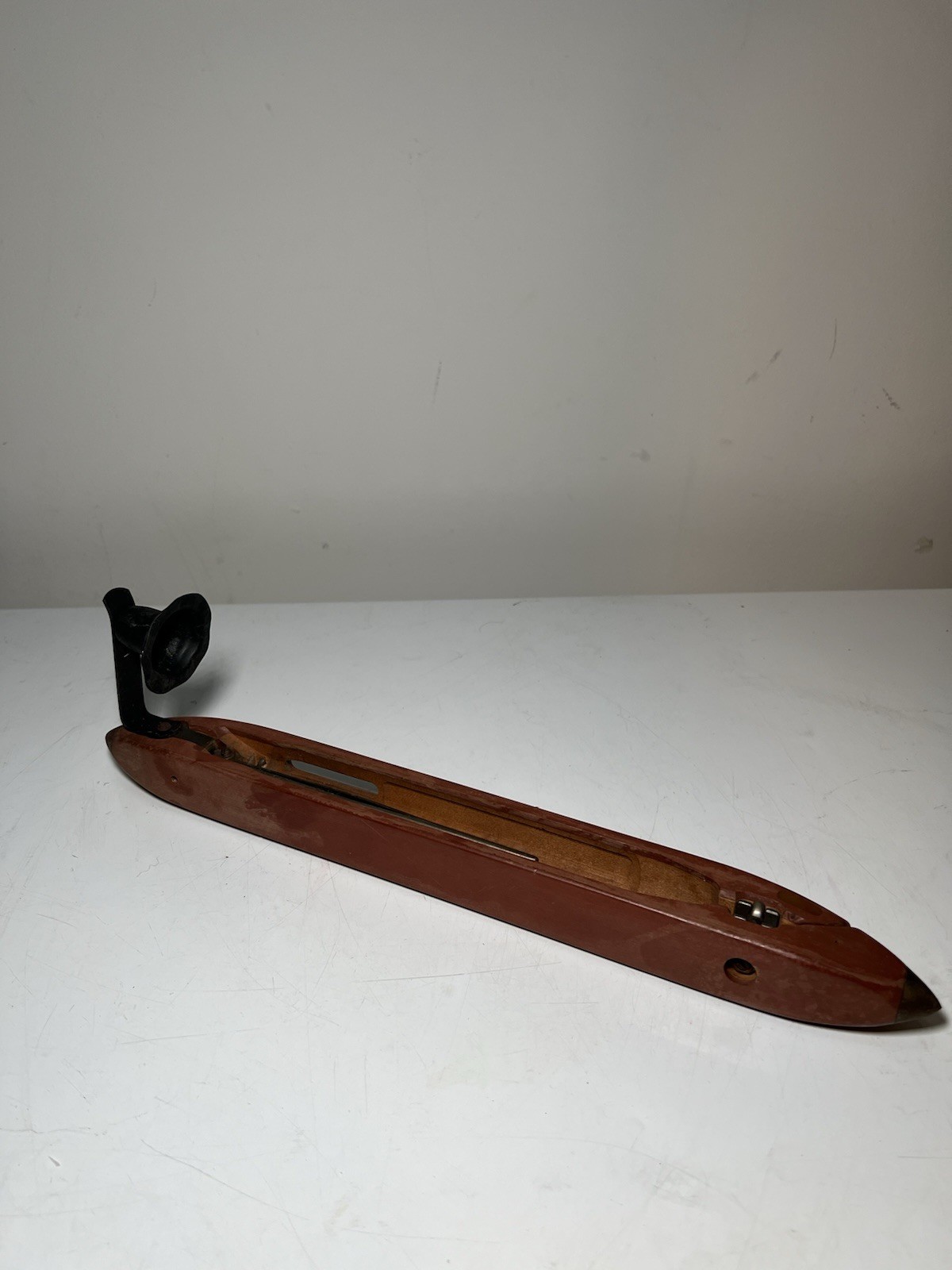 Antique Vintage Knitting Wooden & Metal Boat Loom Weaving