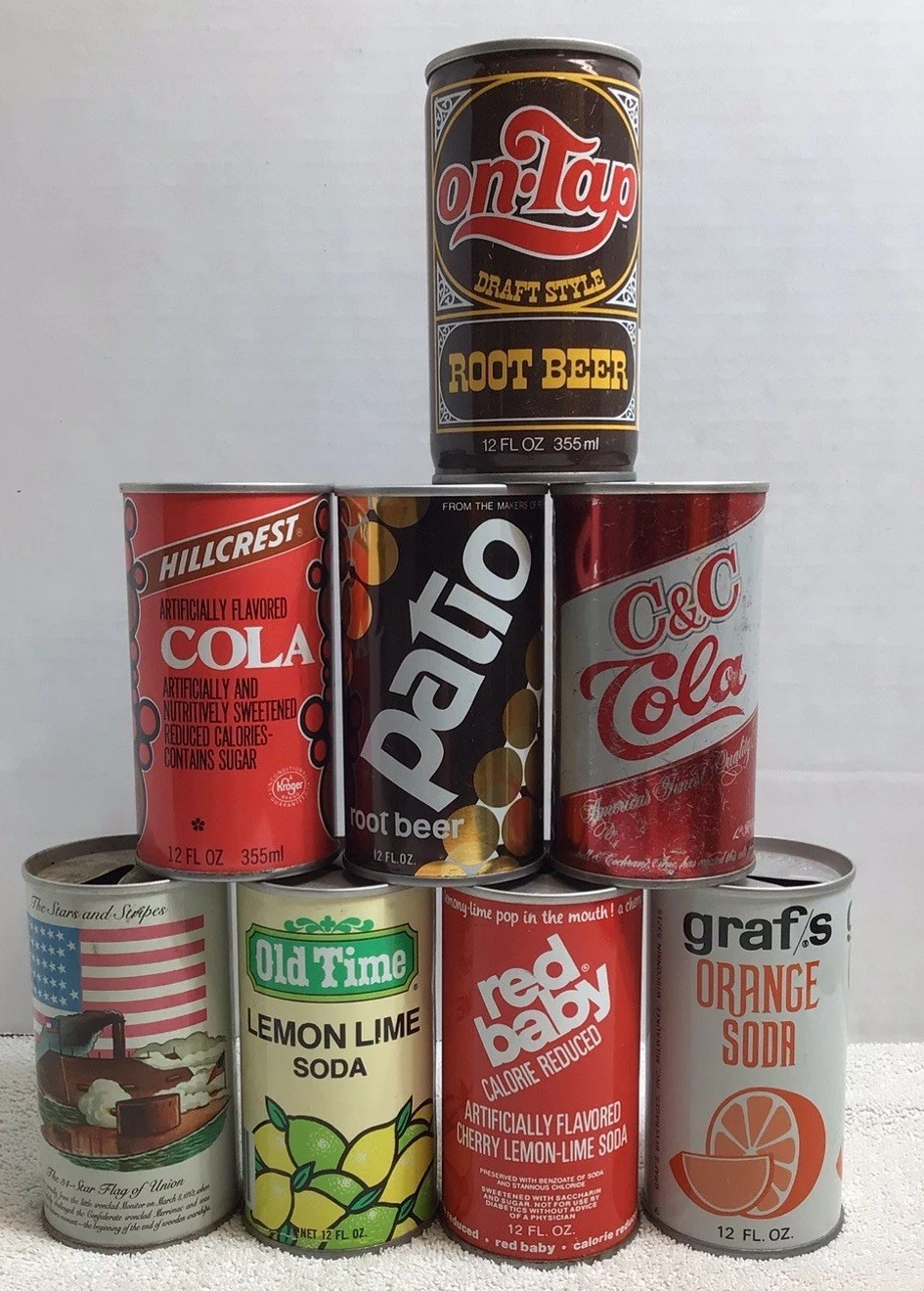 Vintage soda / pop cans     Lot of 8 cans