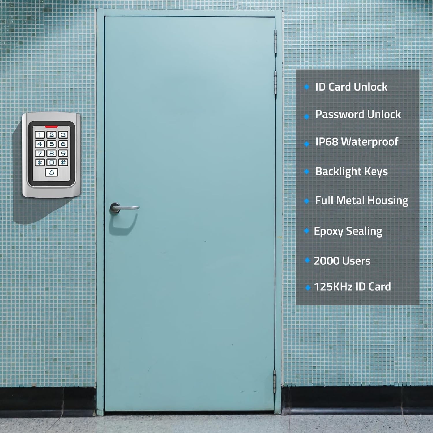 Wired Access Control Keypad Waterproof Keyless Entry System for Garage Door
