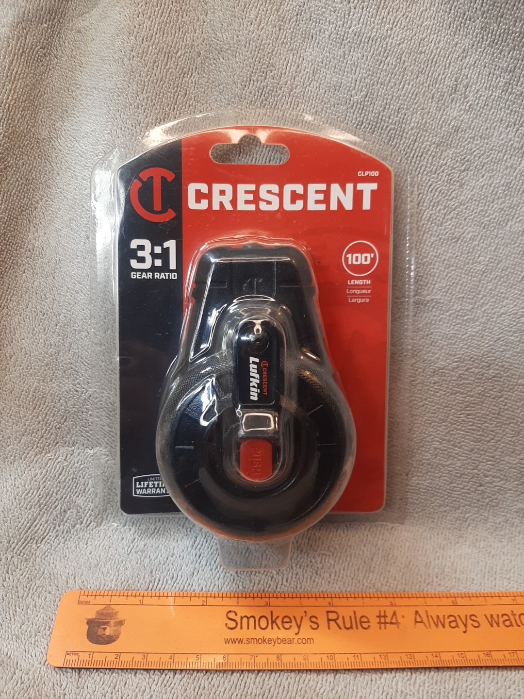 Crescent 100ft Chalk Reel CLP100 3:1 Gear Crank Black Professional Tool