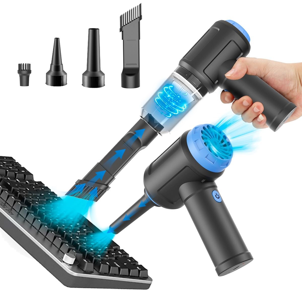Meudeen Air Duster - Computer Vacuum Cleaner - for Keyboard Cleaning - Blue