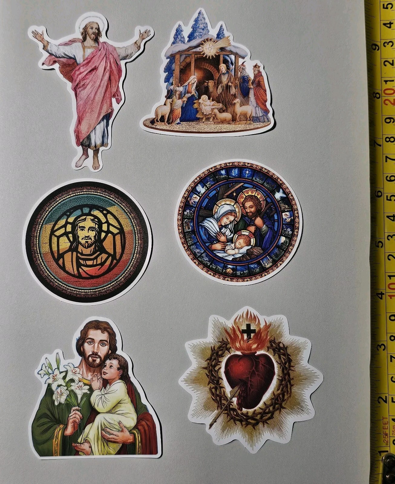 JESUS CHRIST GOD BLESS YOU LOVE S43 HOLY CROSS FAITH STICKER LOT STICKERS LORD
