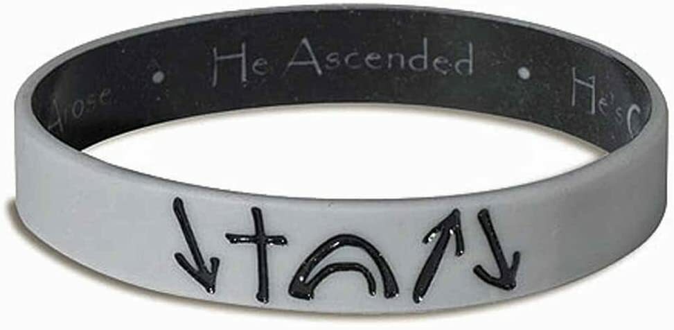 Grey Reversible Witness Bracelet Wristband Silicone Rubber 8", Stretchable