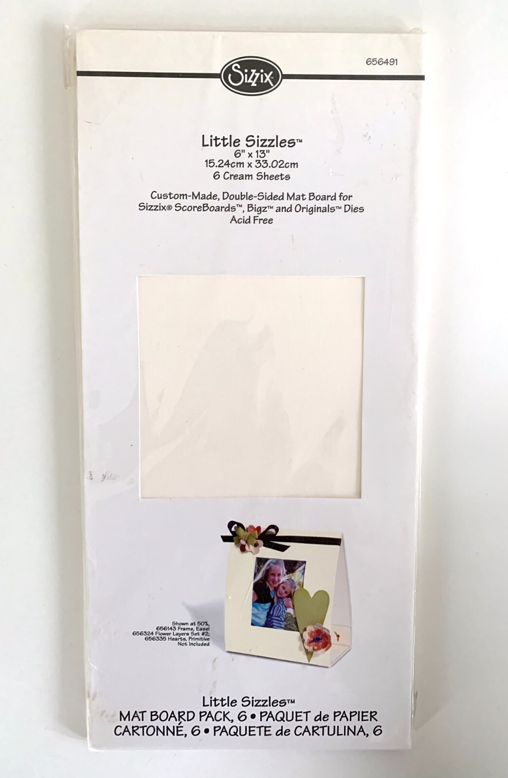 Sizzix Little Sizzles Double-Sided Mat Board 6 Cream Sheets 6" x 13"