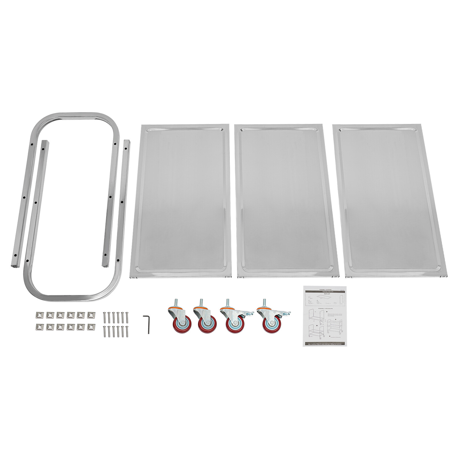 3 Tier Stainless Steel Kitchen Trolley Cart, Kitchen Trolley Car